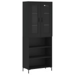 vidaXL Dulap înalt, negru, 69,5x34x180 cm, lemn compozit