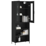 vidaXL Dulap înalt, negru, 69,5x34x180 cm, lemn compozit