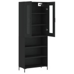 vidaXL Dulap înalt, negru, 69,5x34x180 cm, lemn compozit