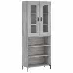 vidaXL Dulap înalt, gri sonoma, 69,5x34x180 cm, lemn compozit