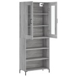 vidaXL Dulap înalt, gri sonoma, 69,5x34x180 cm, lemn compozit