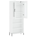 vidaXL Dulap înalt, alb, 69,5x34x180 cm, lemn compozit