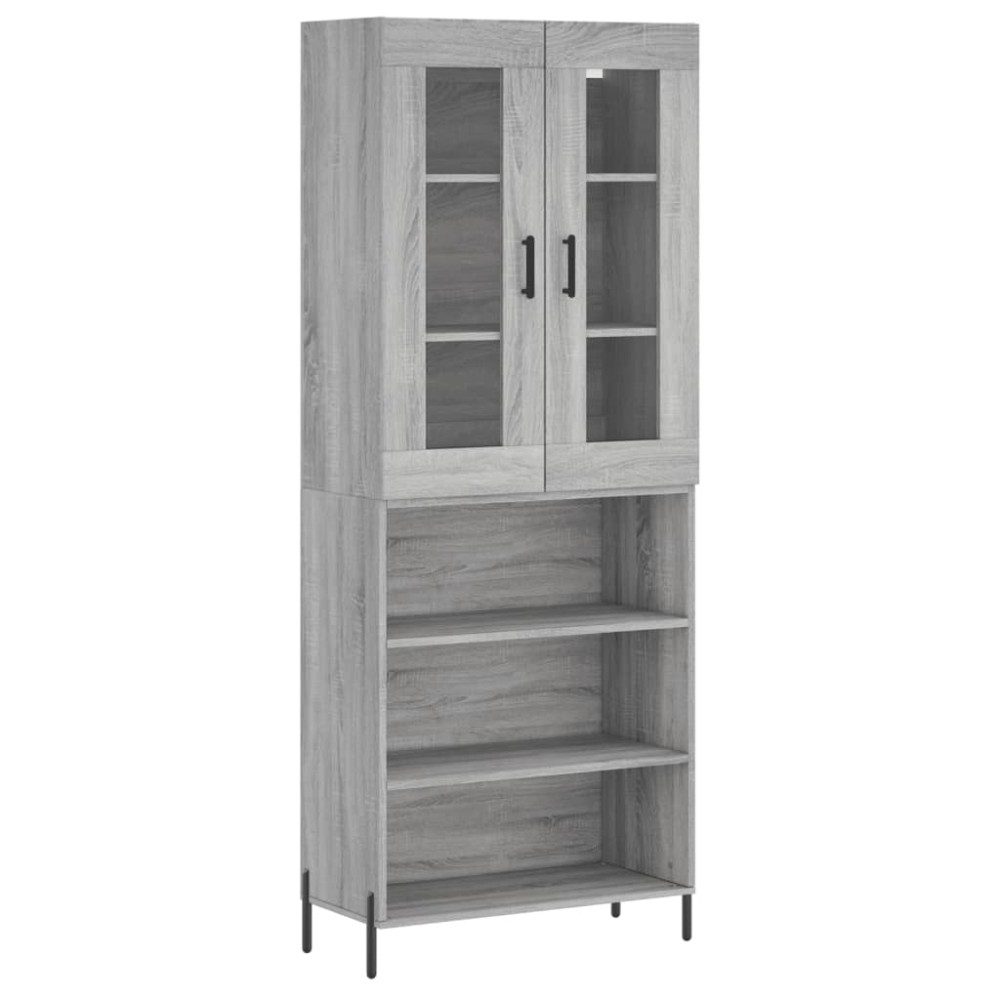 vidaXL Dulap înalt, gri sonoma, 69,5x34x180 cm, lemn compozit