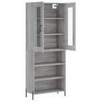 vidaXL Dulap înalt, gri sonoma, 69,5x34x180 cm, lemn compozit