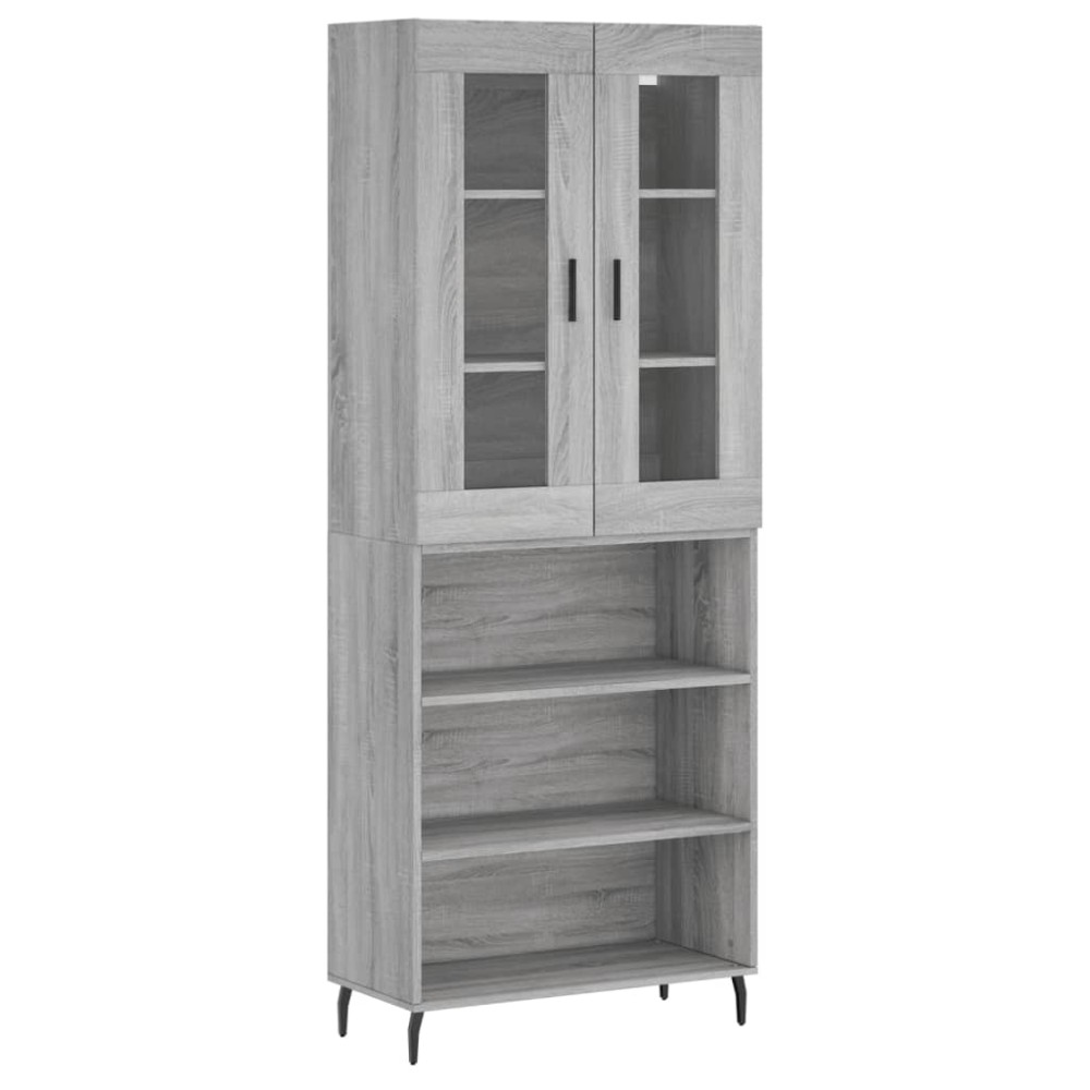 vidaXL Dulap înalt, gri sonoma, 69,5x34x180 cm, lemn compozit