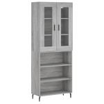 vidaXL Dulap înalt, gri sonoma, 69,5x34x180 cm, lemn compozit