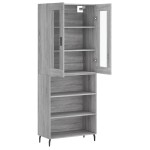 vidaXL Dulap înalt, gri sonoma, 69,5x34x180 cm, lemn compozit