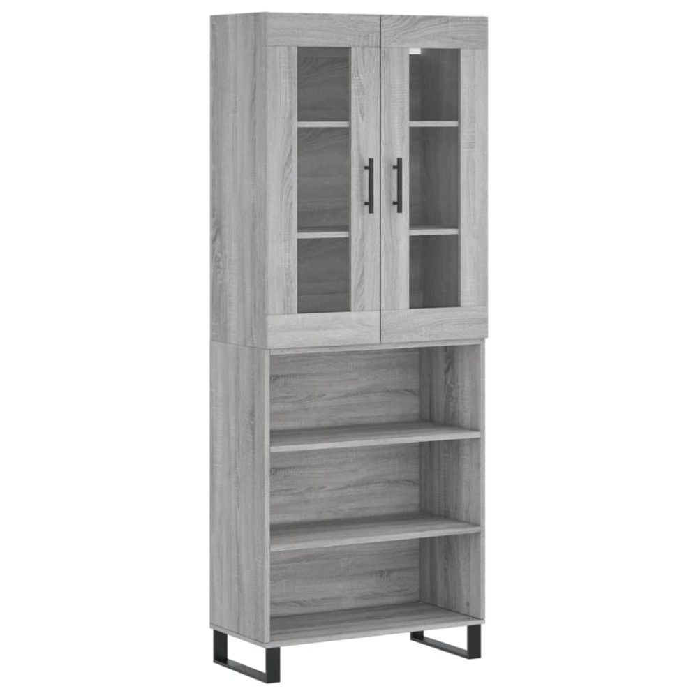 vidaXL Dulap înalt, gri sonoma, 69,5x34x180 cm, lemn compozit