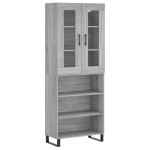 vidaXL Dulap înalt, gri sonoma, 69,5x34x180 cm, lemn compozit