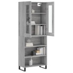 vidaXL Dulap înalt, gri sonoma, 69,5x34x180 cm, lemn compozit