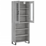 vidaXL Dulap înalt, gri sonoma, 69,5x34x180 cm, lemn compozit