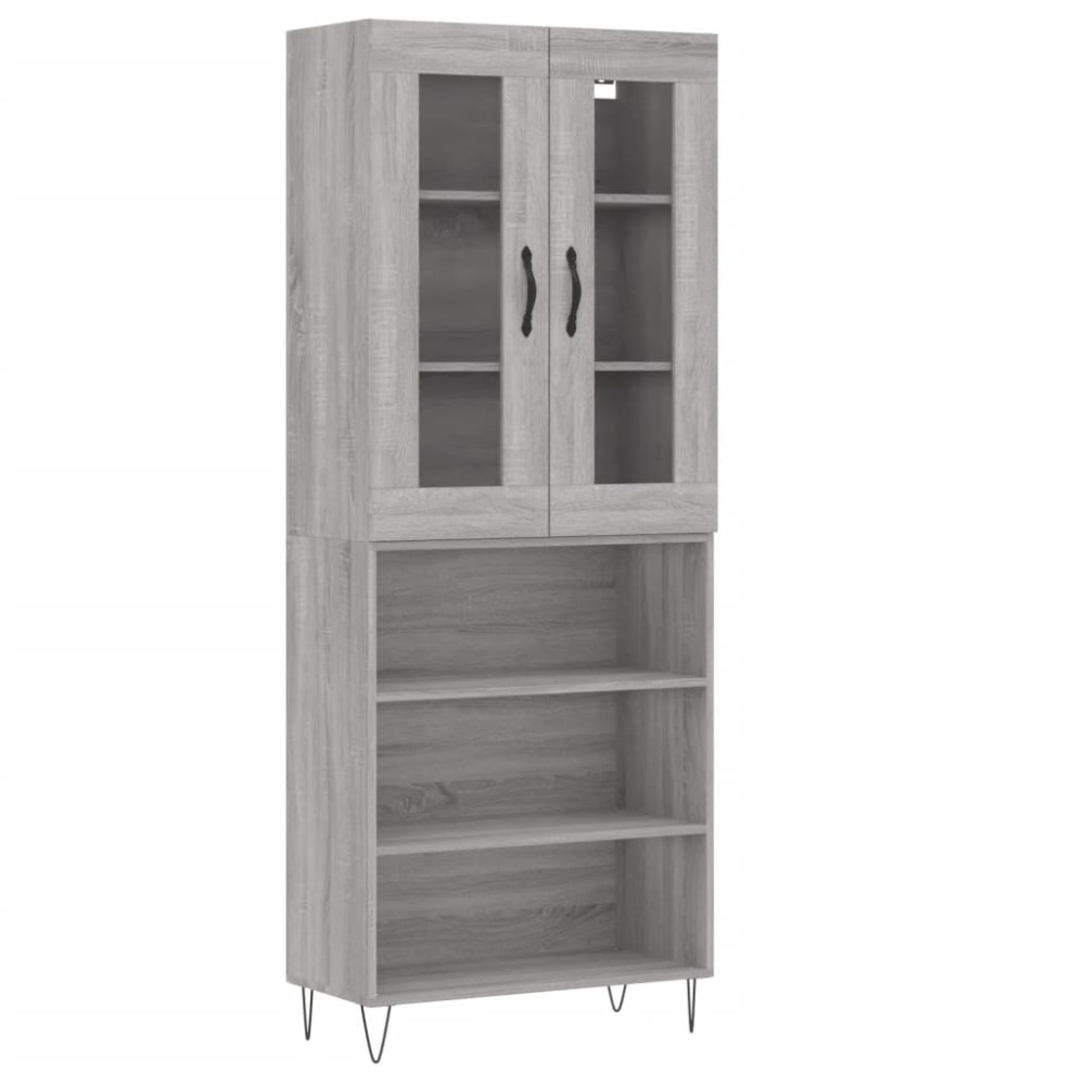 vidaXL Dulap înalt, gri sonoma, 69,5x34x180 cm, lemn compozit