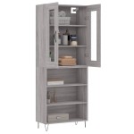 vidaXL Dulap înalt, gri sonoma, 69,5x34x180 cm, lemn compozit
