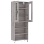 vidaXL Dulap înalt, gri sonoma, 69,5x34x180 cm, lemn compozit