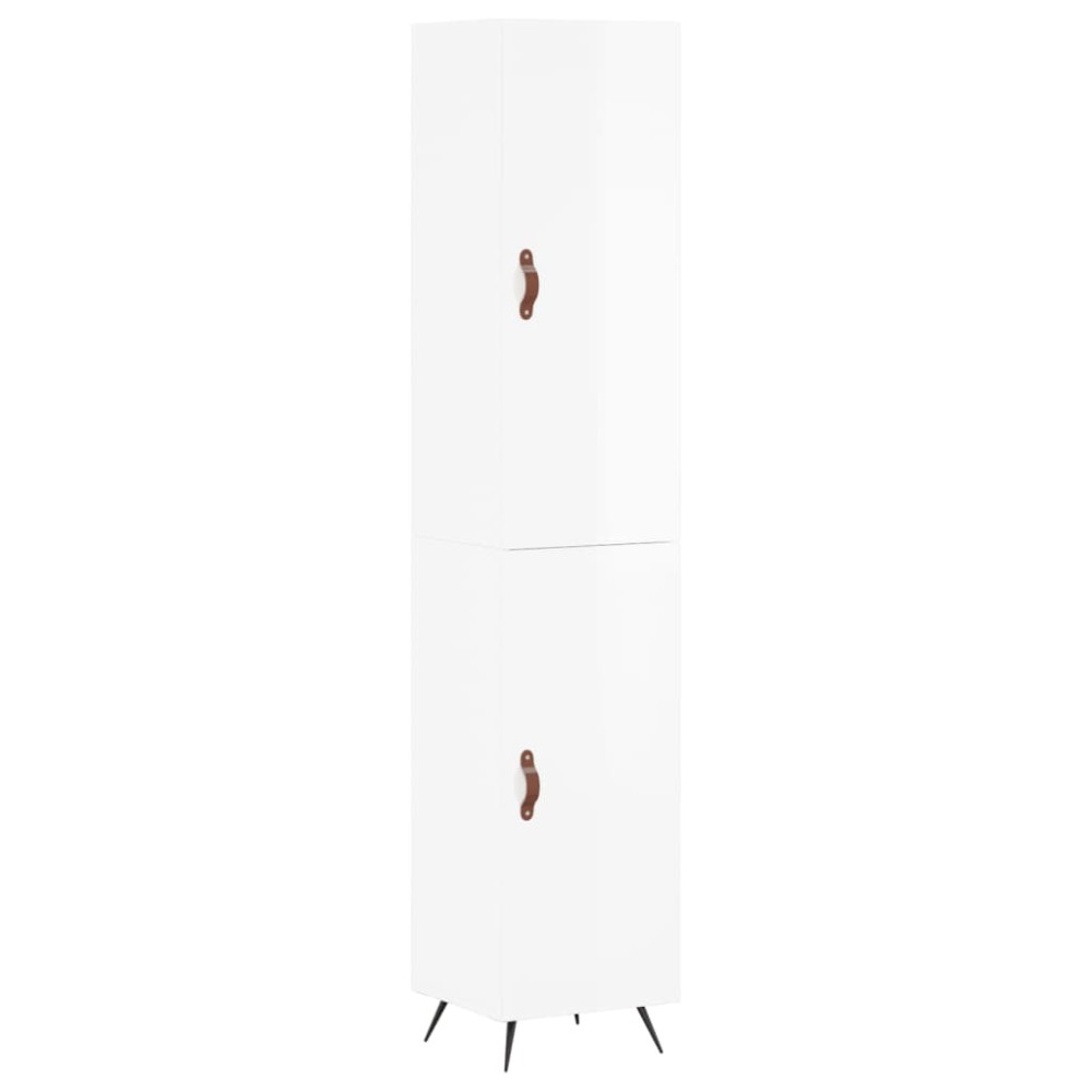 vidaXL Dulap înalt, alb extralucios, 34,5x34x180 cm, lemn prelucrat