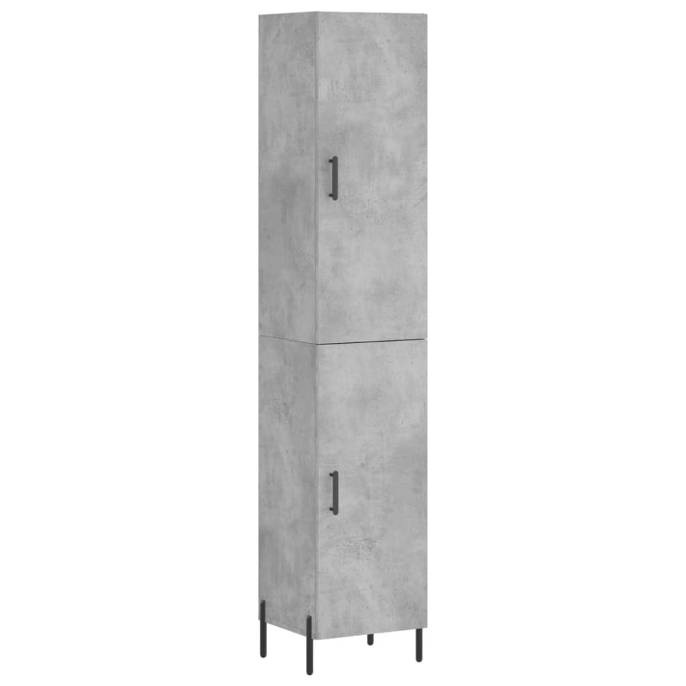 vidaXL Dulap înalt, gri beton, 34,5x34x180 cm, lemn prelucrat