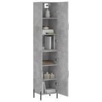 vidaXL Dulap înalt, gri beton, 34,5x34x180 cm, lemn prelucrat vidaXL Dulap înalt, gri beton, 34,5x34x180 cm, lemn prelucrat