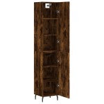 vidaXL Dulap înalt, stejar fumuriu, 34,5x34x180 cm, lemn prelucrat