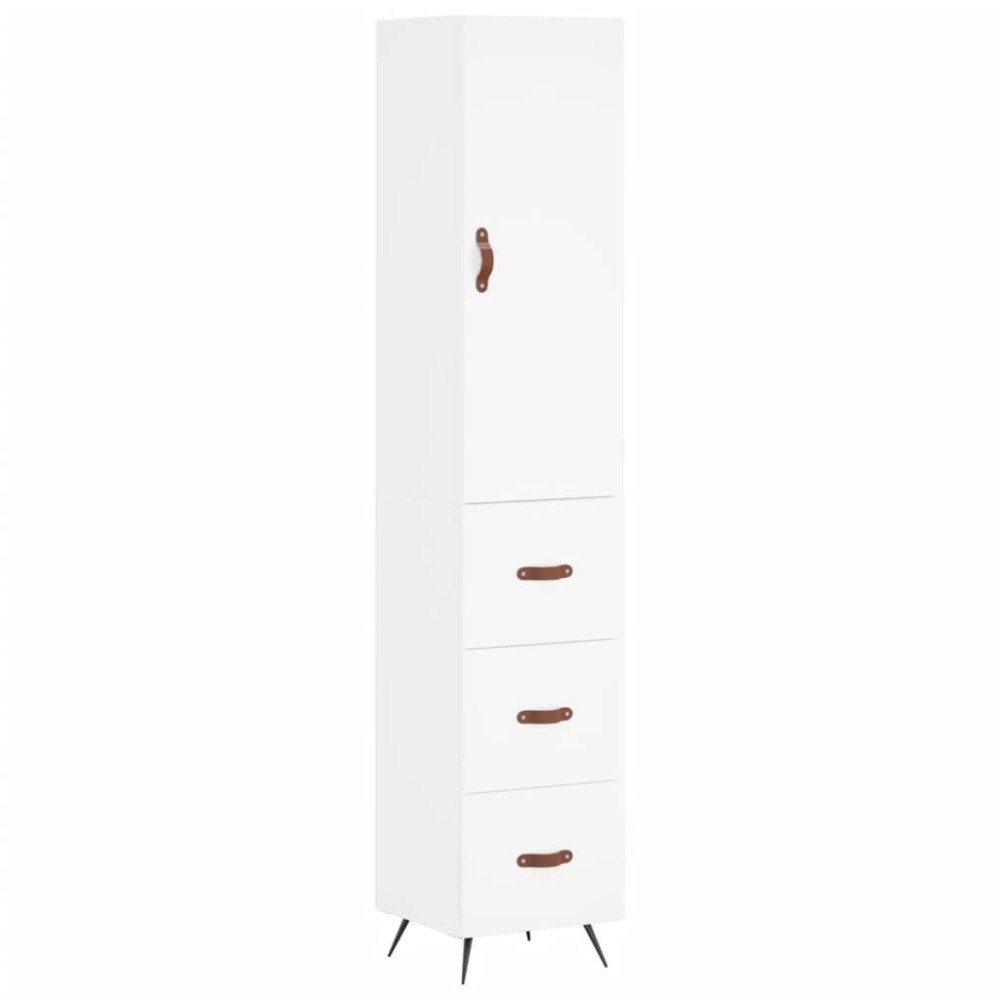 vidaXL Dulap înalt, alb, 34,5x34x180 cm, lemn prelucrat
