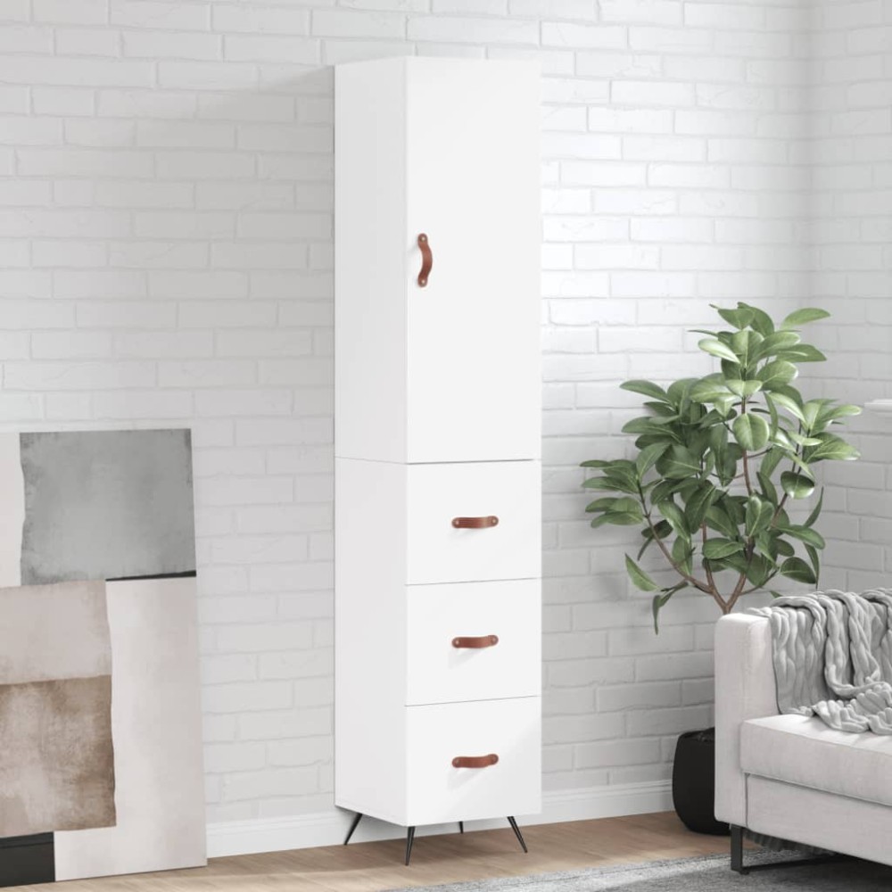 vidaXL Dulap înalt, alb, 34,5x34x180 cm, lemn prelucrat
