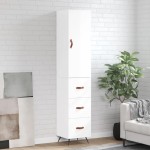 vidaXL Dulap înalt, alb extralucios, 34,5x34x180 cm, lemn prelucrat vidaXL Dulap înalt, alb extralucios, 34,5x34x180 cm, lemn prelucrat