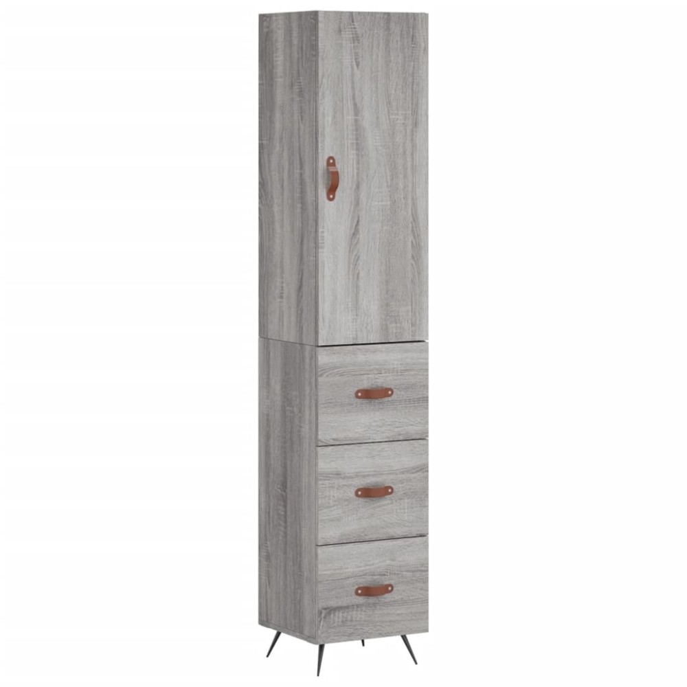 vidaXL Dulap înalt, gri sonoma, 34,5x34x180 cm, lemn prelucrat