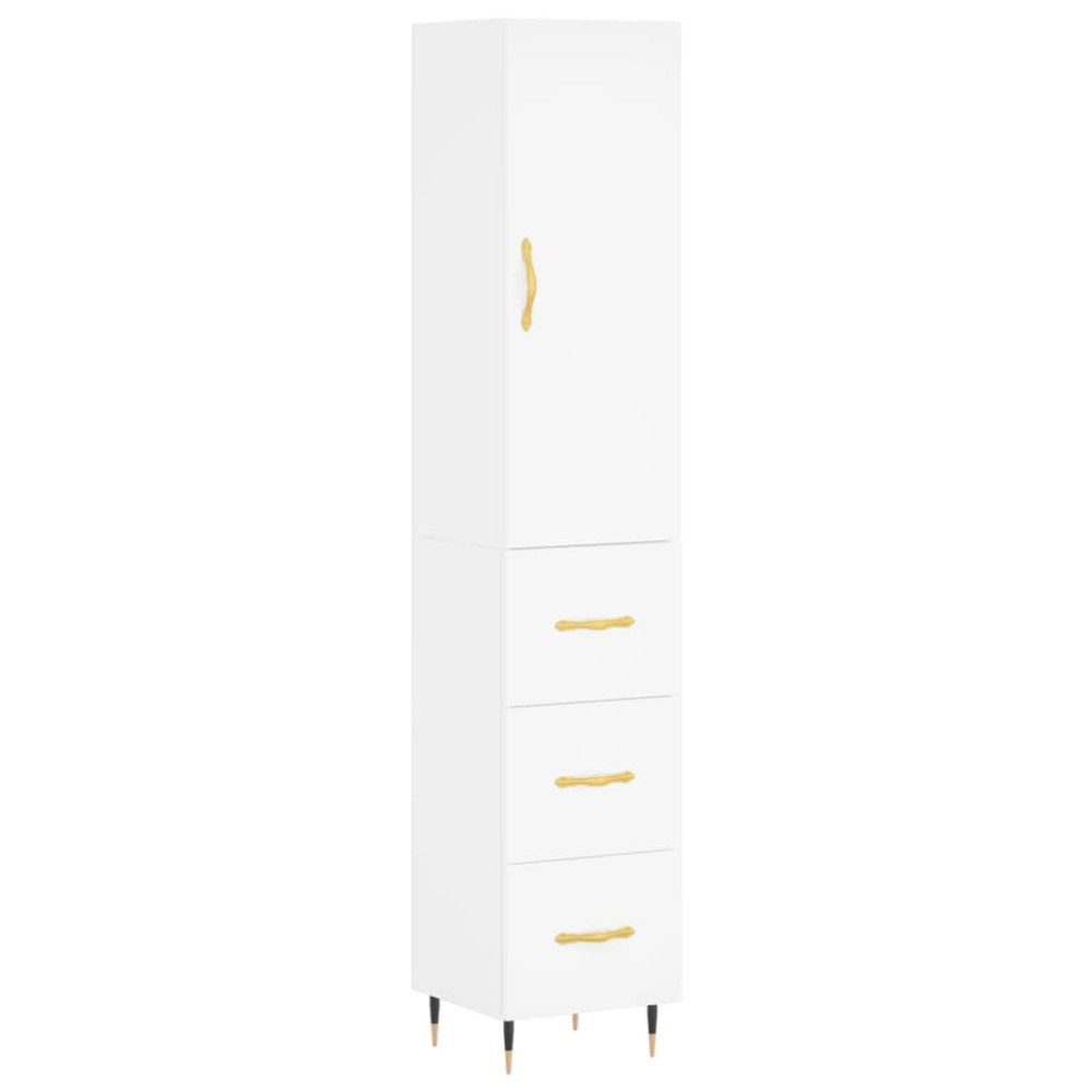 vidaXL Dulap înalt, alb, 34,5x34x180 cm, lemn prelucrat