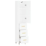 vidaXL Dulap înalt, alb extralucios, 34,5x34x180 cm, lemn prelucrat vidaXL Dulap înalt, alb extralucios, 34,5x34x180 cm, lemn prelucrat
