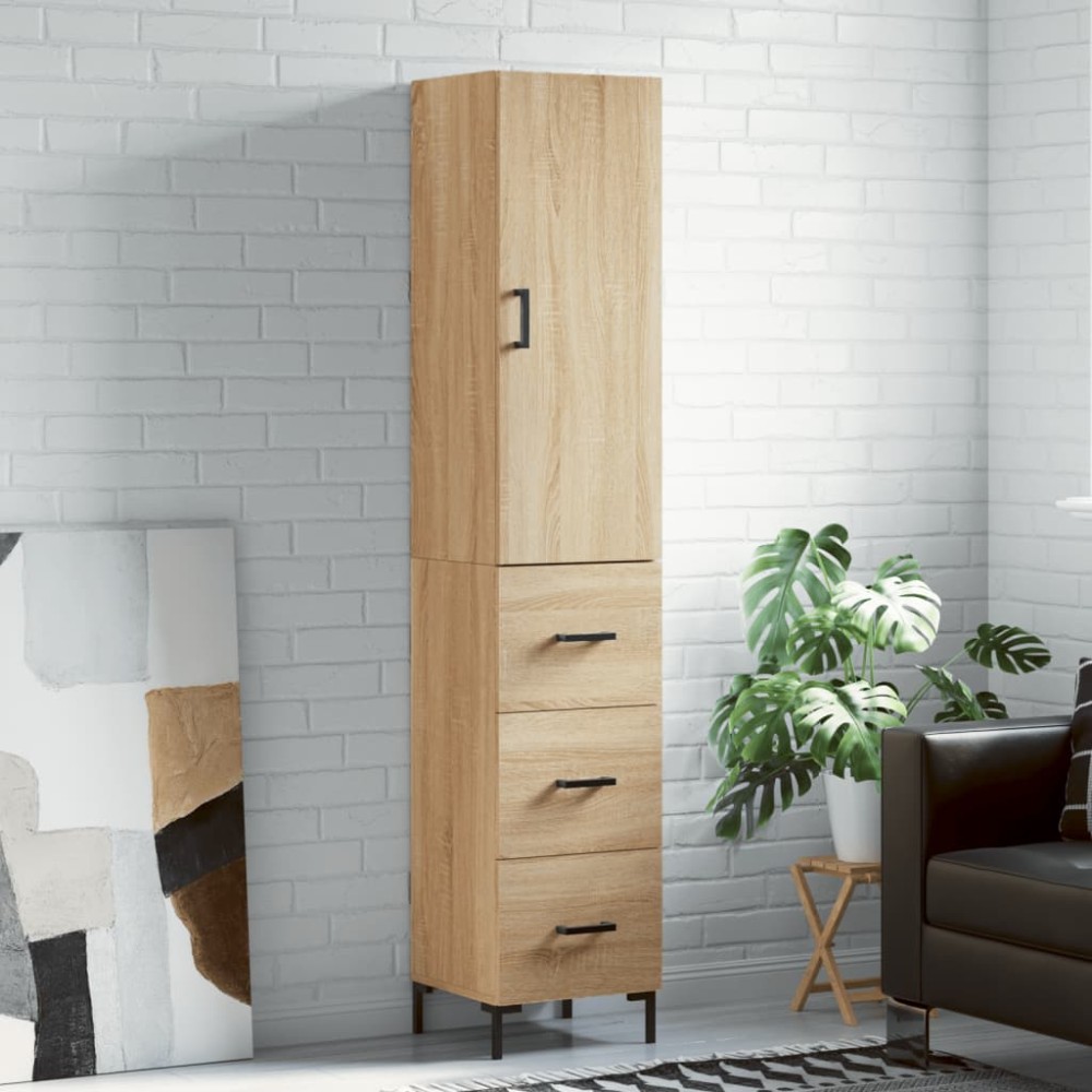 vidaXL Dulap înalt, stejar sonoma, 34,5x34x180 cm, lemn prelucrat