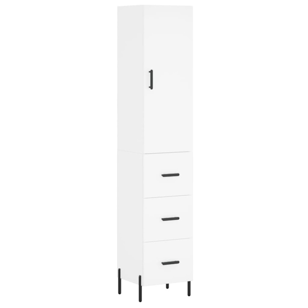 vidaXL Dulap înalt, alb, 34,5x34x180 cm, lemn prelucrat