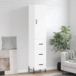 vidaXL Dulap înalt, alb, 34,5x34x180 cm, lemn prelucrat vidaXL Dulap înalt, alb, 34,5x34x180 cm, lemn prelucrat