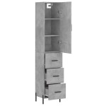 vidaXL Dulap înalt, gri beton, 34,5x34x180 cm, lemn prelucrat