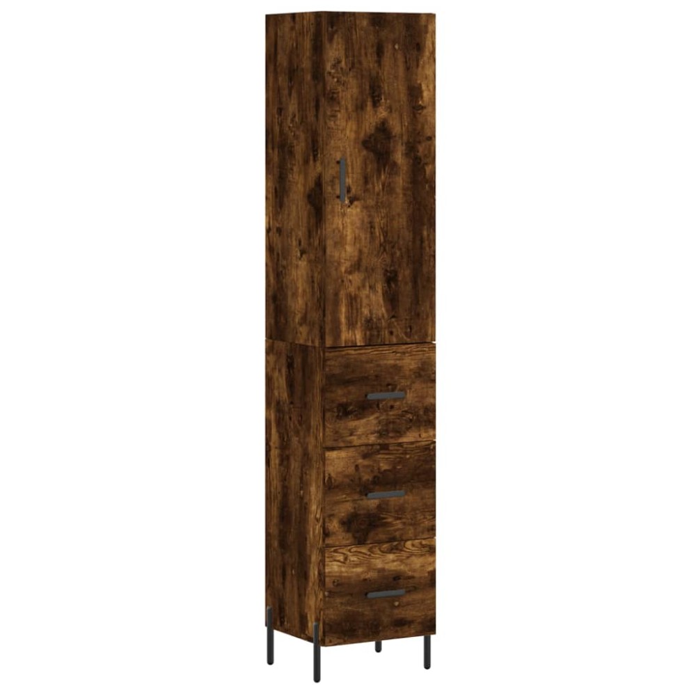 vidaXL Dulap înalt, stejar fumuriu, 34,5x34x180 cm, lemn prelucrat