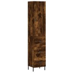 vidaXL Dulap înalt, stejar fumuriu, 34,5x34x180 cm, lemn prelucrat