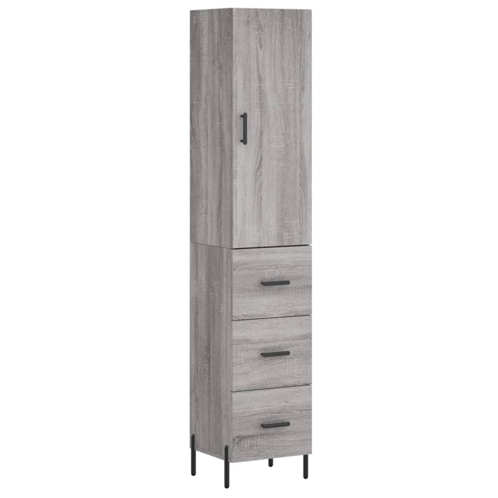 vidaXL Dulap înalt, gri sonoma, 34,5x34x180 cm, lemn prelucrat