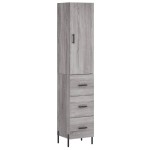 vidaXL Dulap înalt, gri sonoma, 34,5x34x180 cm, lemn prelucrat