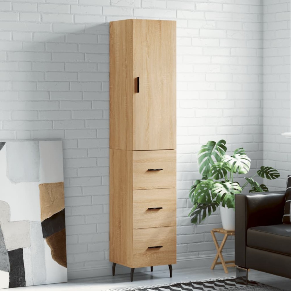 vidaXL Dulap înalt, stejar sonoma, 34,5x34x180 cm, lemn prelucrat
