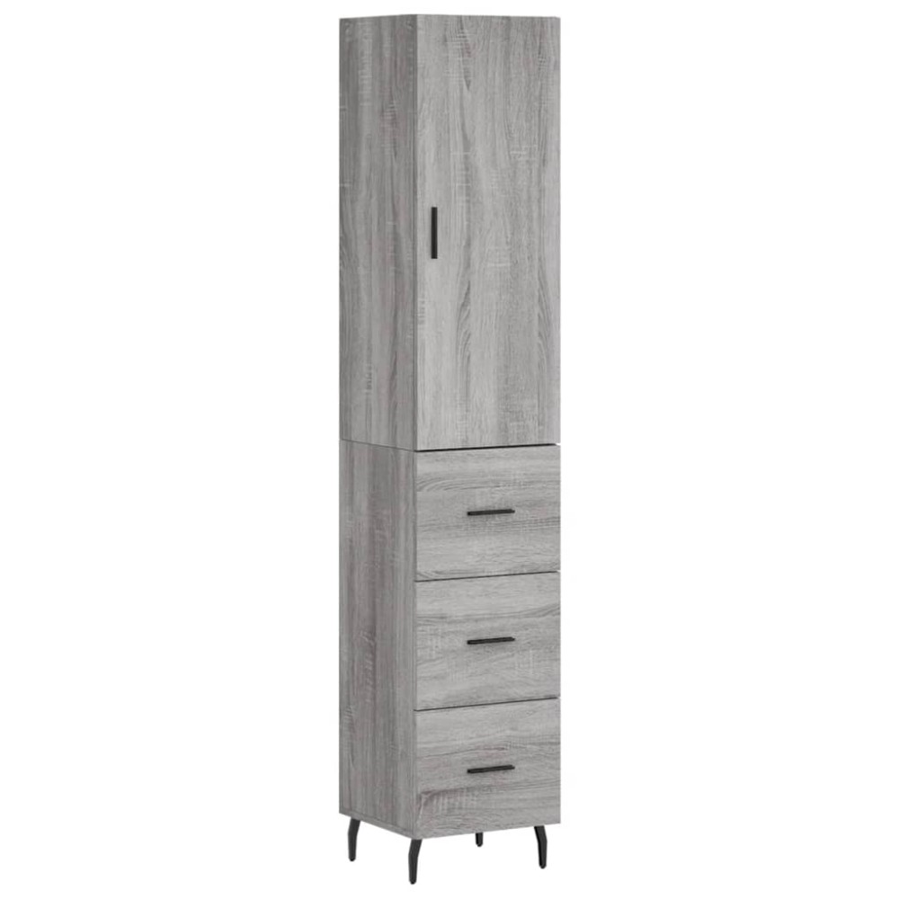 vidaXL Dulap înalt, gri sonoma, 34,5x34x180 cm, lemn prelucrat