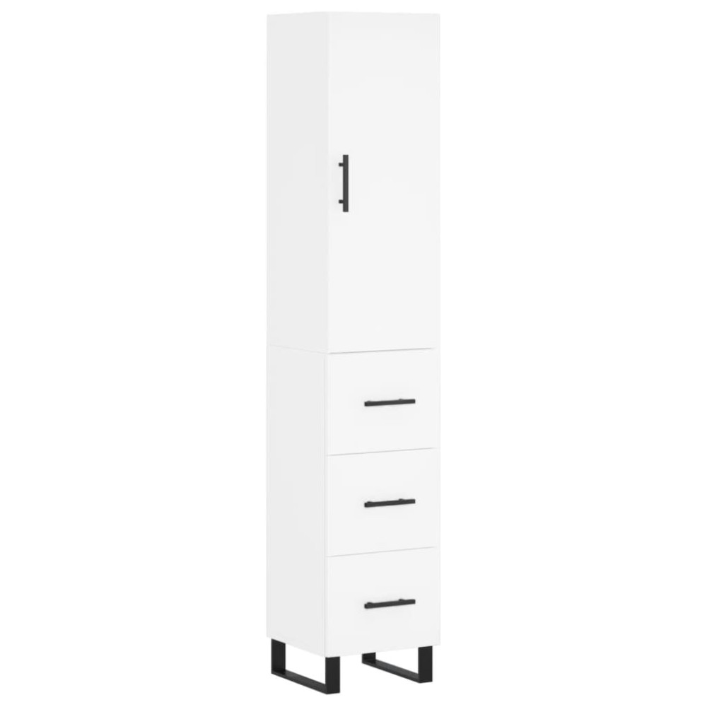 vidaXL Dulap înalt, alb, 34,5x34x180 cm, lemn prelucrat