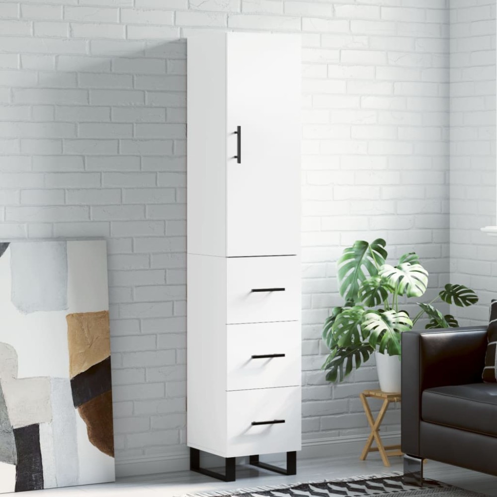 vidaXL Dulap înalt, alb, 34,5x34x180 cm, lemn prelucrat
