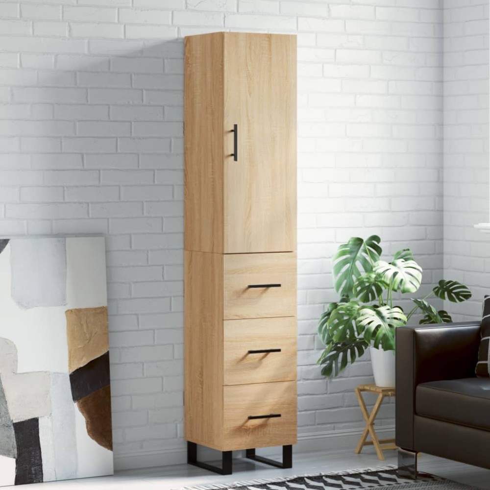 vidaXL Dulap înalt, stejar sonoma, 34,5x34x180 cm, lemn prelucrat