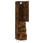 vidaXL Dulap înalt, stejar fumuriu, 34,5x34x180 cm, lemn prelucrat