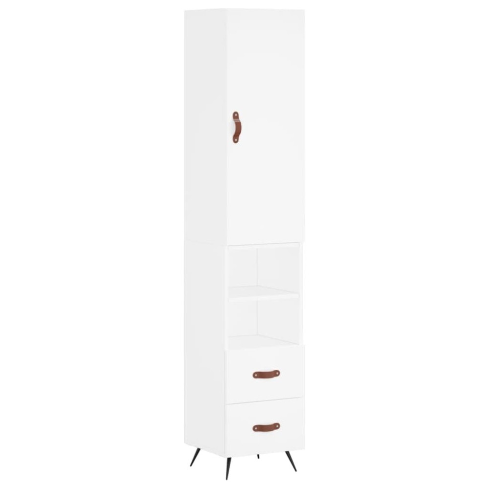 vidaXL Dulap înalt, alb, 34,5x34x180 cm, lemn prelucrat