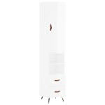 vidaXL Dulap înalt, alb extralucios, 34,5x34x180 cm, lemn prelucrat vidaXL Dulap înalt, alb extralucios, 34,5x34x180 cm, lemn prelucrat