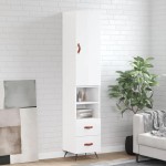vidaXL Dulap înalt, alb extralucios, 34,5x34x180 cm, lemn prelucrat vidaXL Dulap înalt, alb extralucios, 34,5x34x180 cm, lemn prelucrat