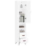 vidaXL Dulap înalt, alb extralucios, 34,5x34x180 cm, lemn prelucrat vidaXL Dulap înalt, alb extralucios, 34,5x34x180 cm, lemn prelucrat
