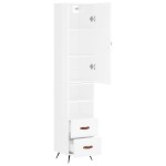 vidaXL Dulap înalt, alb extralucios, 34,5x34x180 cm, lemn prelucrat vidaXL Dulap înalt, alb extralucios, 34,5x34x180 cm, lemn prelucrat