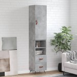 vidaXL Dulap înalt, gri beton, 34,5x34x180 cm, lemn prelucrat vidaXL Dulap înalt, gri beton, 34,5x34x180 cm, lemn prelucrat