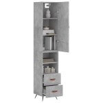 vidaXL Dulap înalt, gri beton, 34,5x34x180 cm, lemn prelucrat vidaXL Dulap înalt, gri beton, 34,5x34x180 cm, lemn prelucrat
