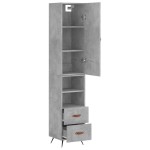 vidaXL Dulap înalt, gri beton, 34,5x34x180 cm, lemn prelucrat vidaXL Dulap înalt, gri beton, 34,5x34x180 cm, lemn prelucrat